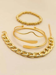 Four Pieces Fashionable Simple Plain Bracelet Shein