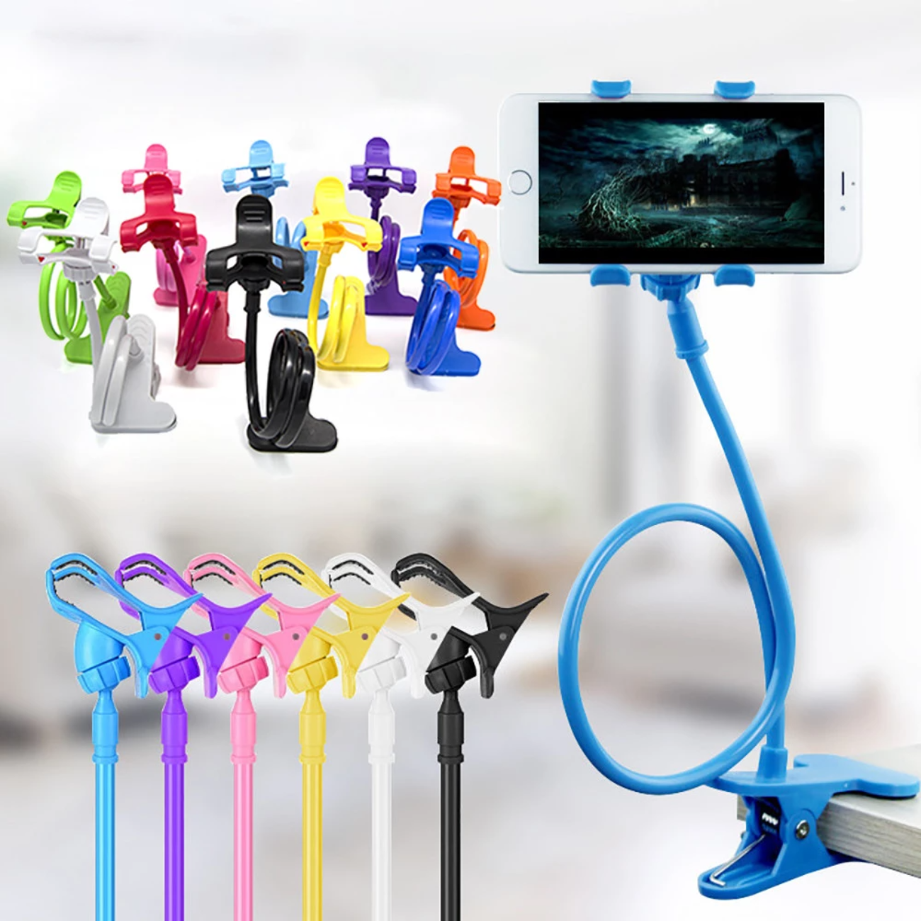 Universal 360 Metal Flexible Clip Phone Holder - Metal Snake Stand