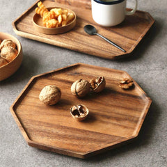 Renawe Octagon Wooden Platter Kitchen Serving Tray